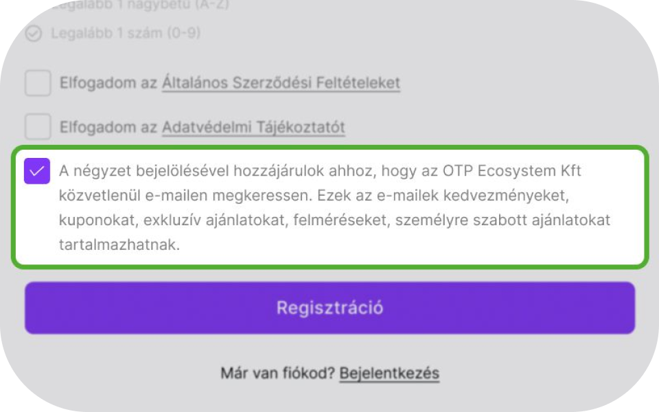 a screenshot of a website with a registration button